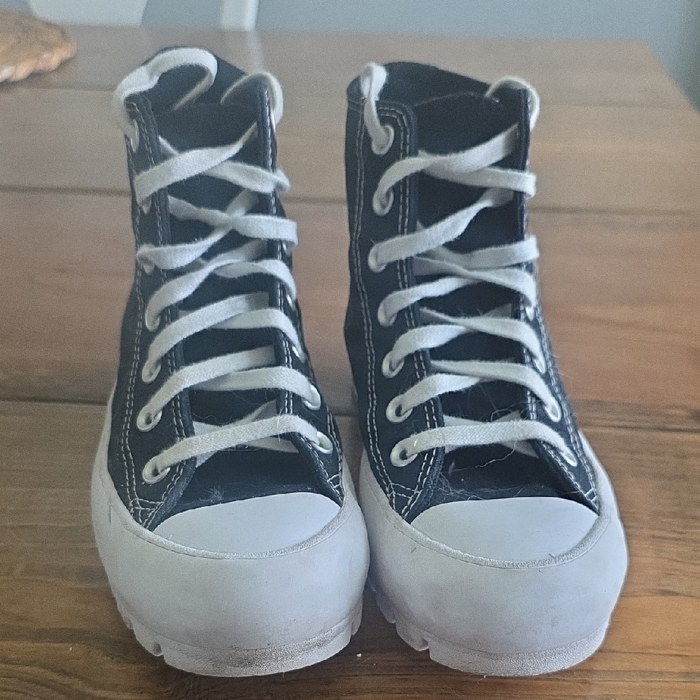 Converse Black and White Platform Sneakers